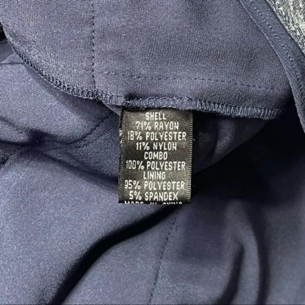 Adrianna Papell Blue Satin Shutter Pleat Tiered Layered Sheath Dress 4 - Image 11