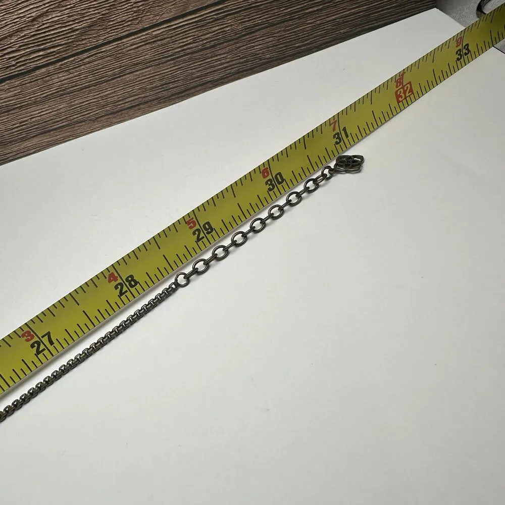 Kendra Scott Kimmy Arrowhead Necklace White Banded Agate Antiqued Gold Tone - Image 10