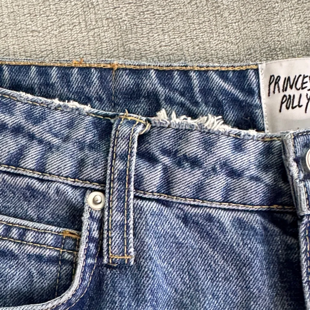 Princess Polly Vintage Wash Blue High Waist Denim - Image 3