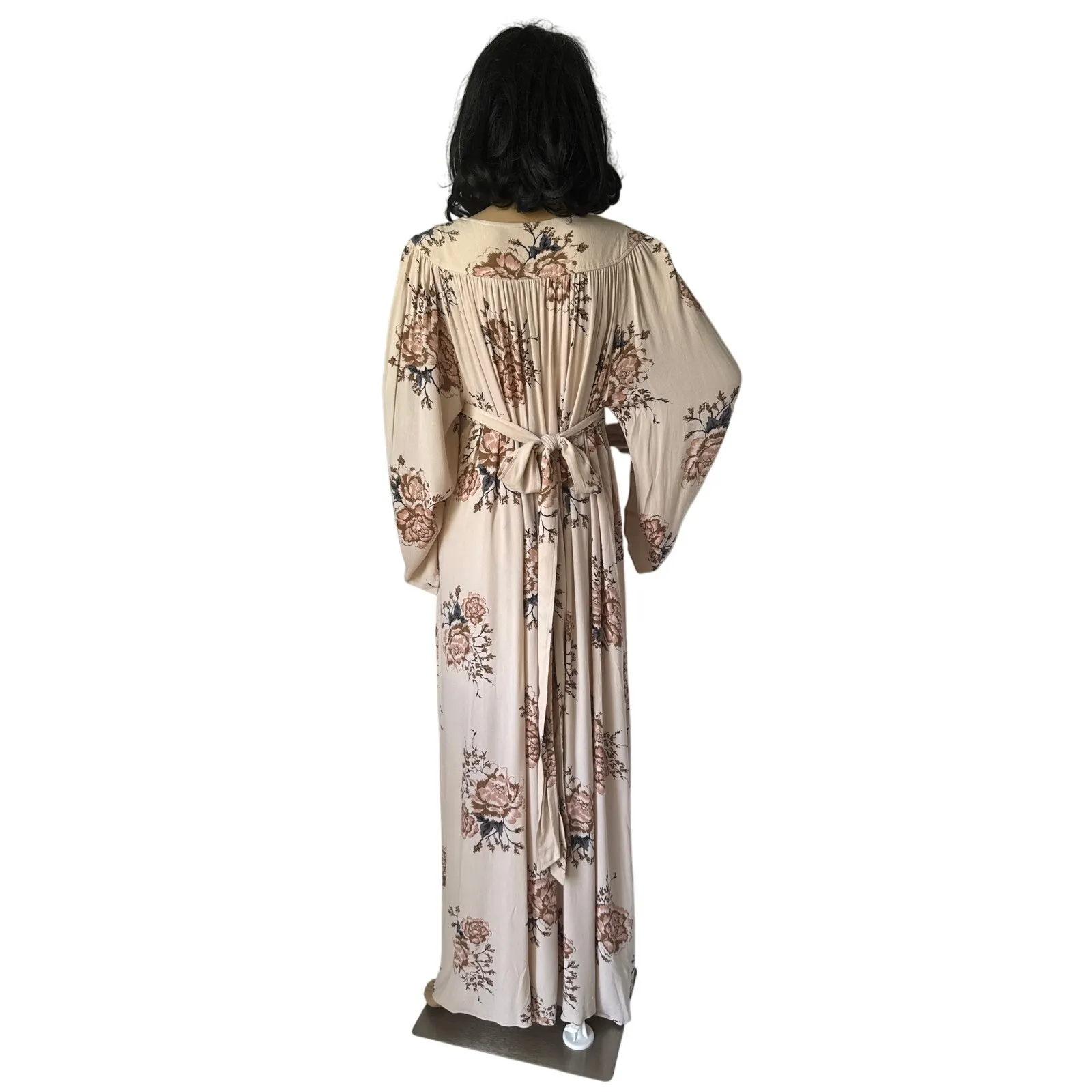 Free People Wild Laurel boho belted Maxi Dress bell sleeves small - Image 4