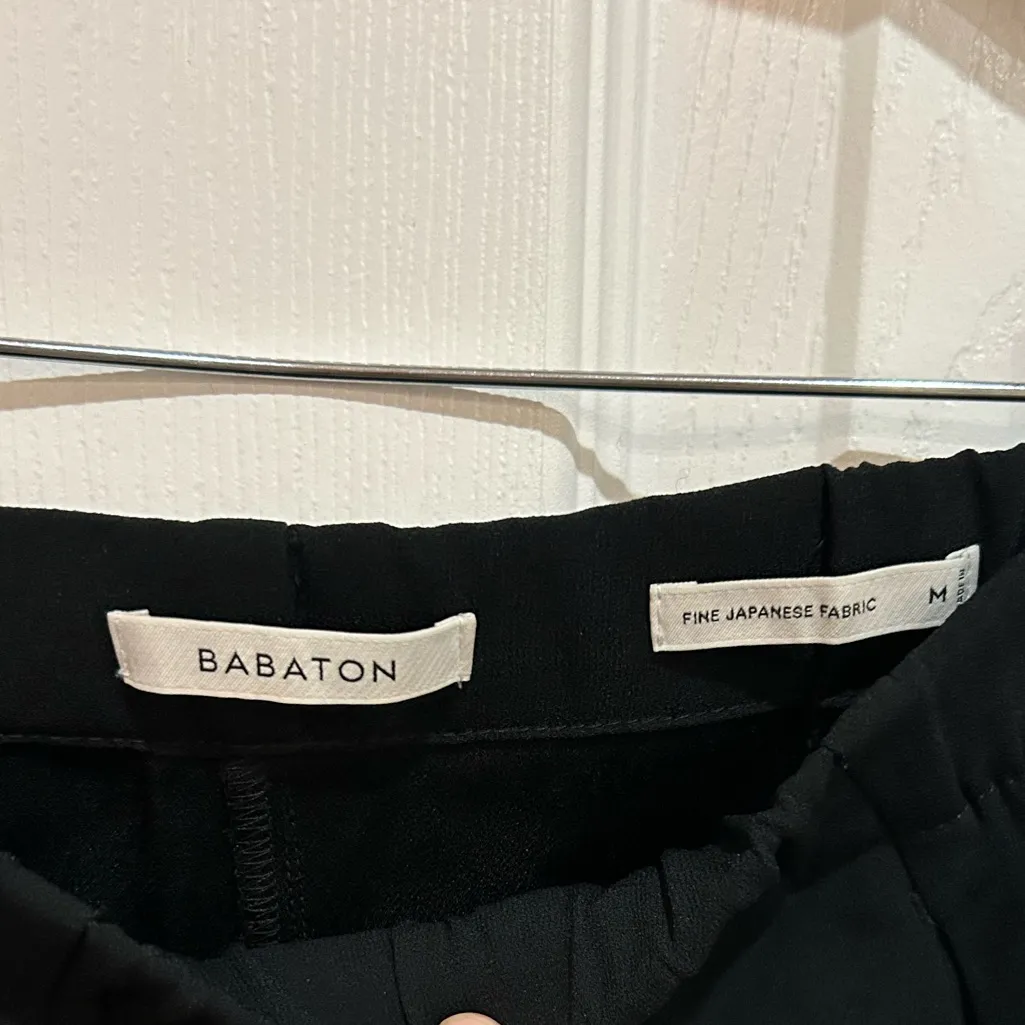 Aritzia Babaton Elegant Black Pocket Dress Pant Trousers w Jogger bottom M - Image 3