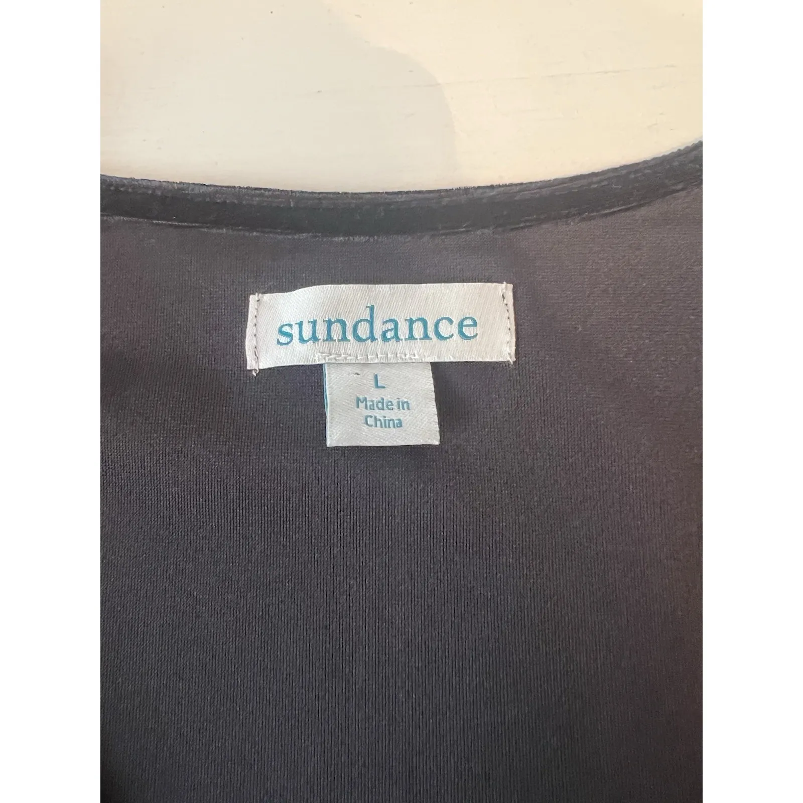 Sundance Morgan Velvet Faux Wrap Long‎ Sleeve Top in black Woman's Large Boho - Image 3