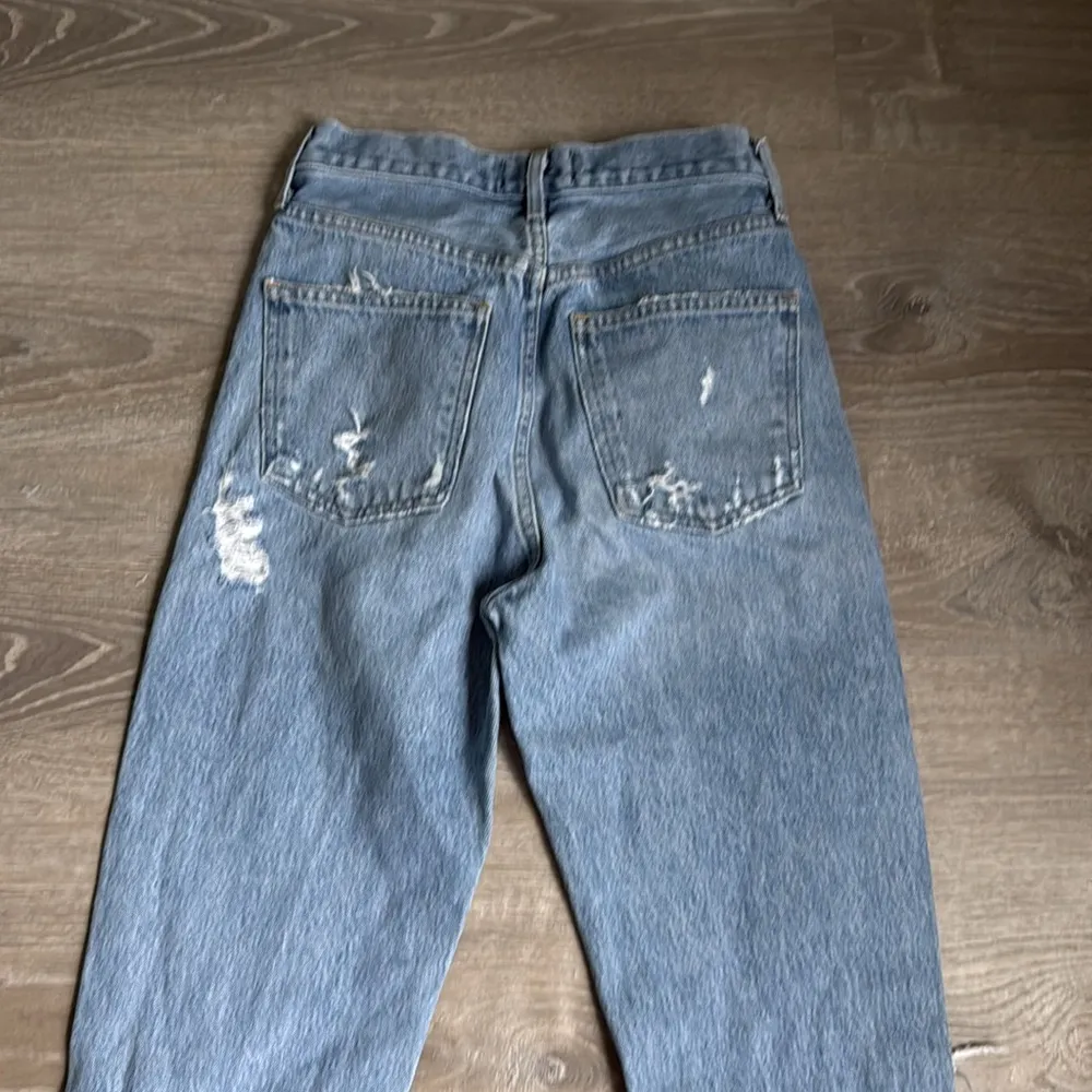 AGOLDE 90's Mid Rise Loose Fit Cotton Ripped Leg Jeans size 23 - Image 11