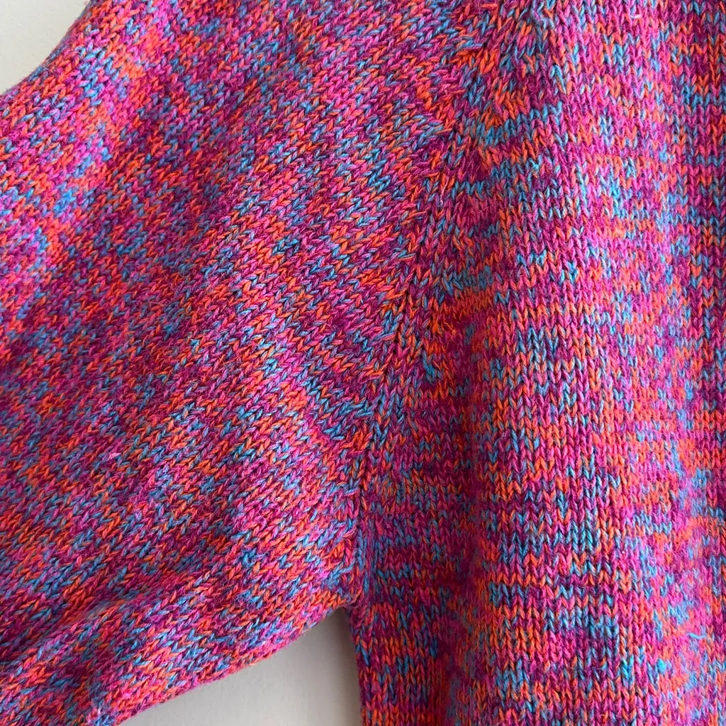 Vintage Multicolored Crewneck Camping Sweater, Size Large (14/16) Pink - Image 7