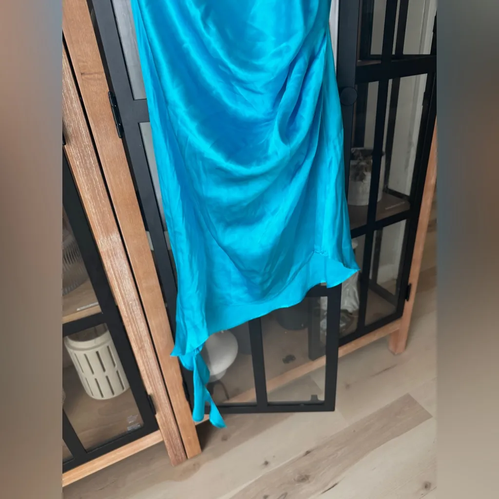 Amanda Uprichard silk Thea Mini dress ruffle mermaid marina asymmetrical ruched - Image 7