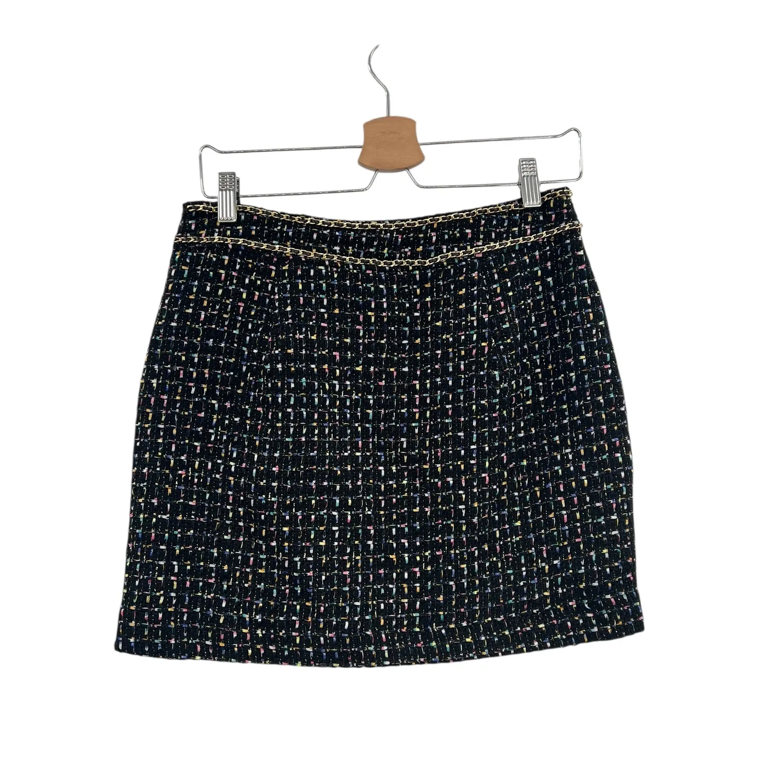 We're All Pretty Girls W.A.P.G. Audrey Skirt Mini Tweed Chain Black Multi Medium - Image 5