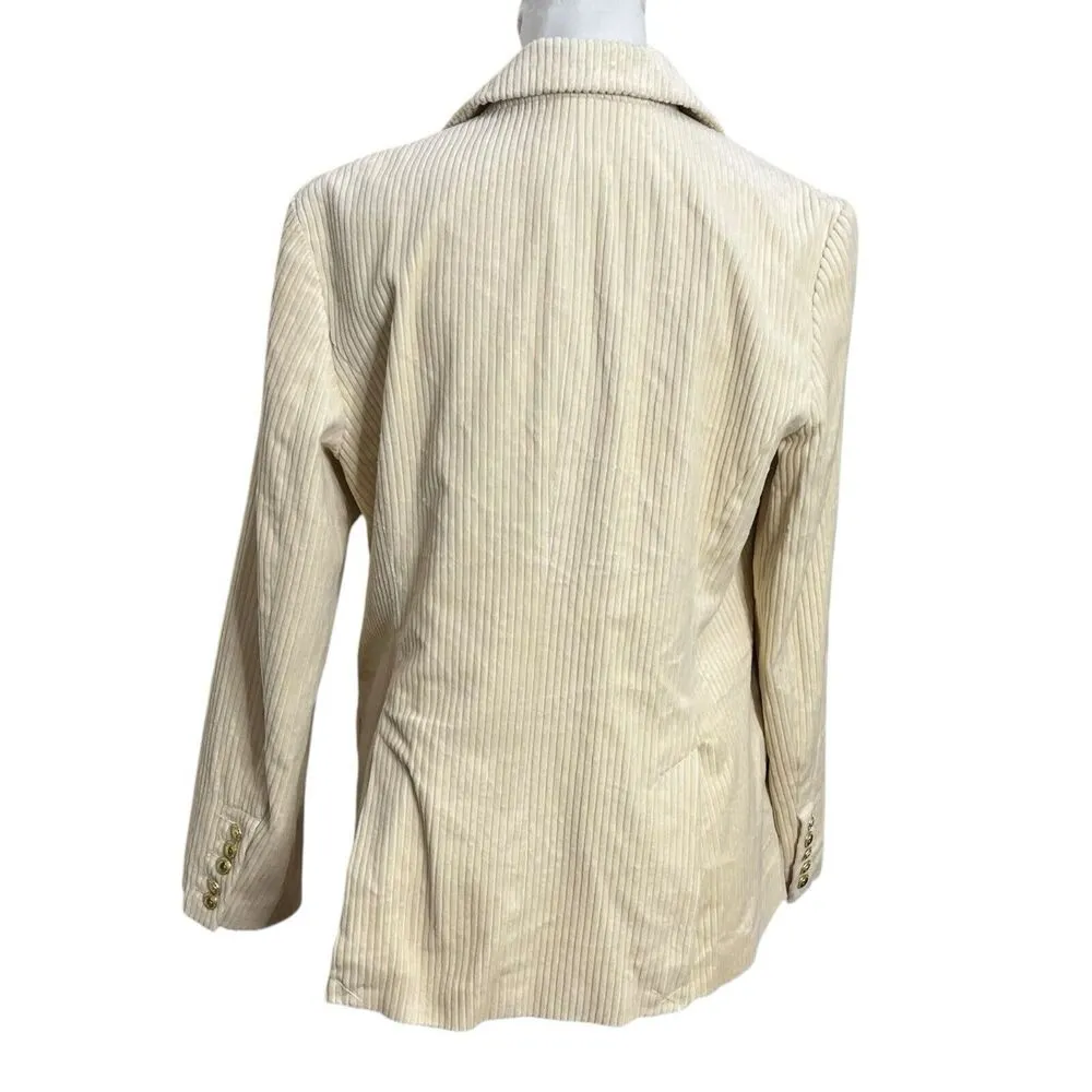 Rowing Blazers X Target Double Breasted Blazer Jacket Cream Corduroy Women M New Brown Size M - Image 3