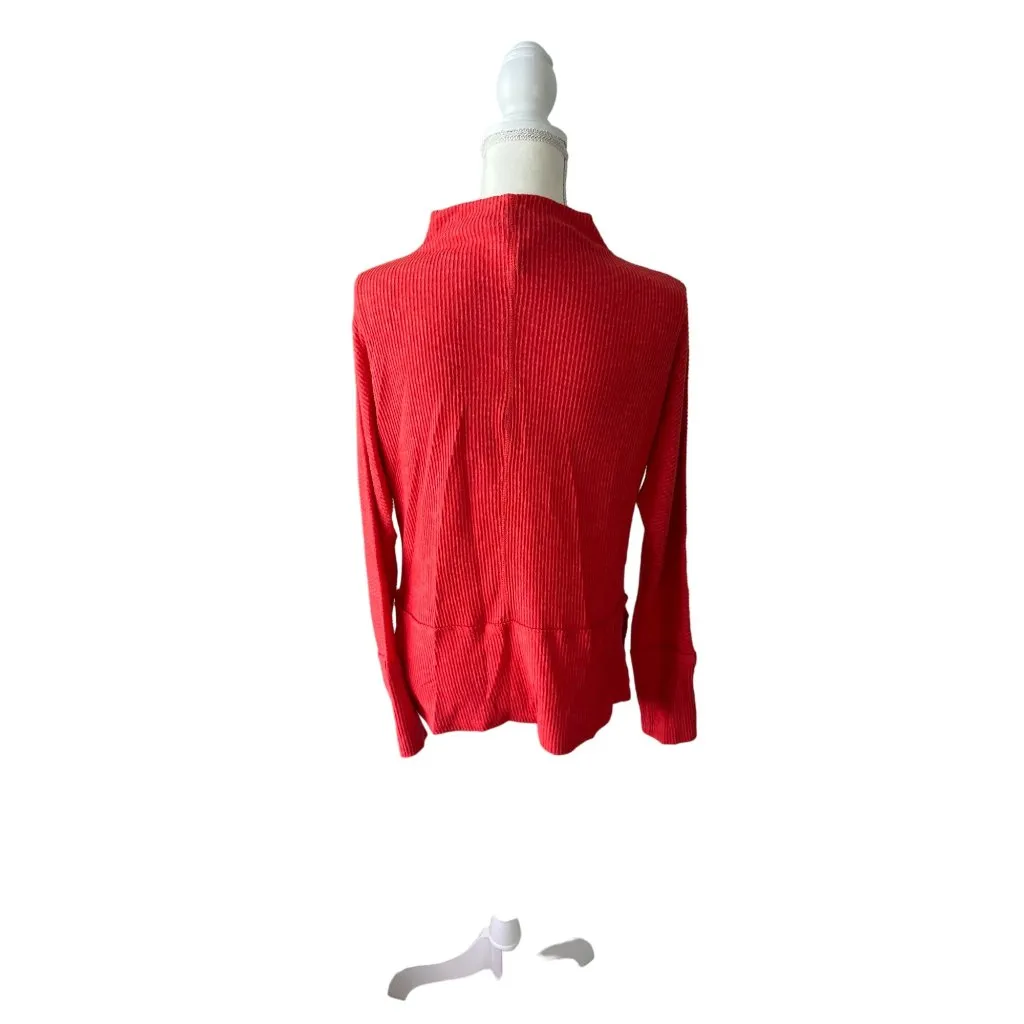 FOR THE REPUBLIC Red Knit Long Sleeve Top Size Small NEW - Image 4