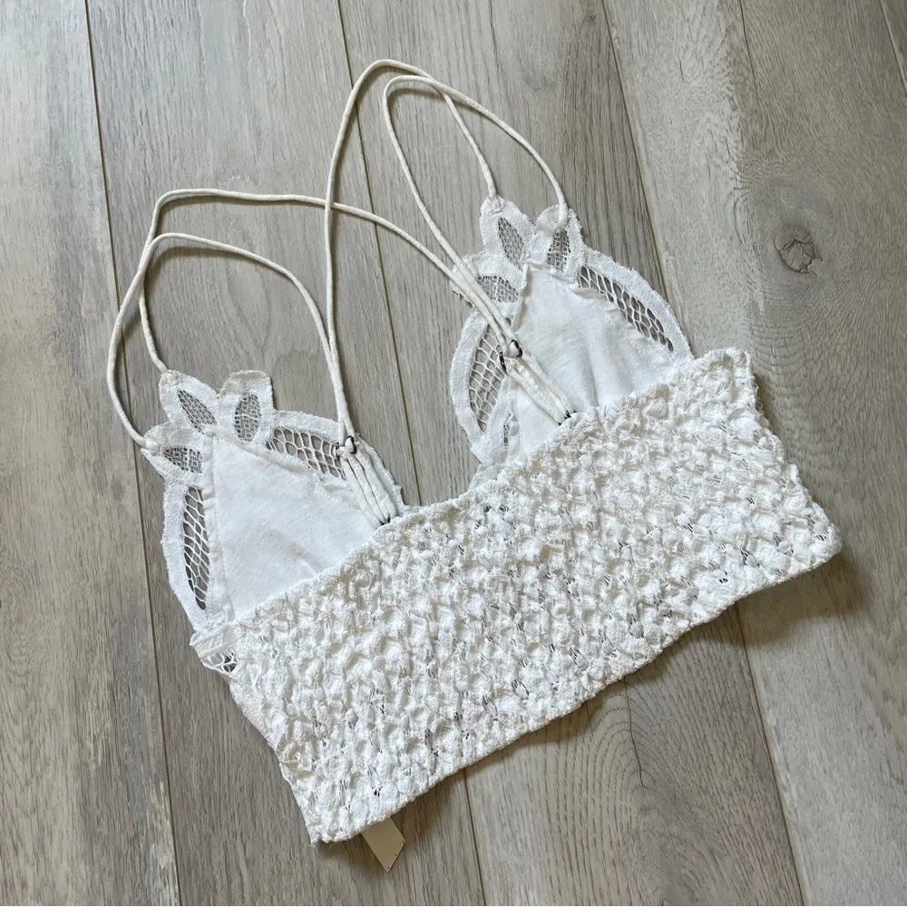 Free People Adella Crochet Lace Bralette White (Small) strappy sexy coquette - Image 4