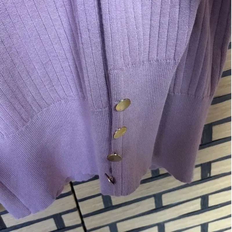 City Chic Mauve Ribbed Sweater Size 12 - Image 6