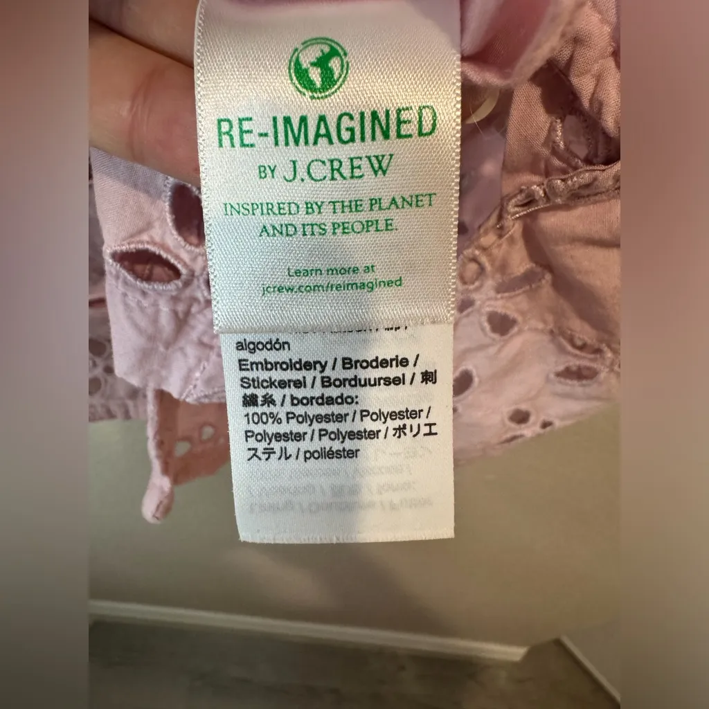 J.‎ Crew Women’s Pink Spring Garden Floral Eyelet Cotton Top Blouse Size 4 - Image 11