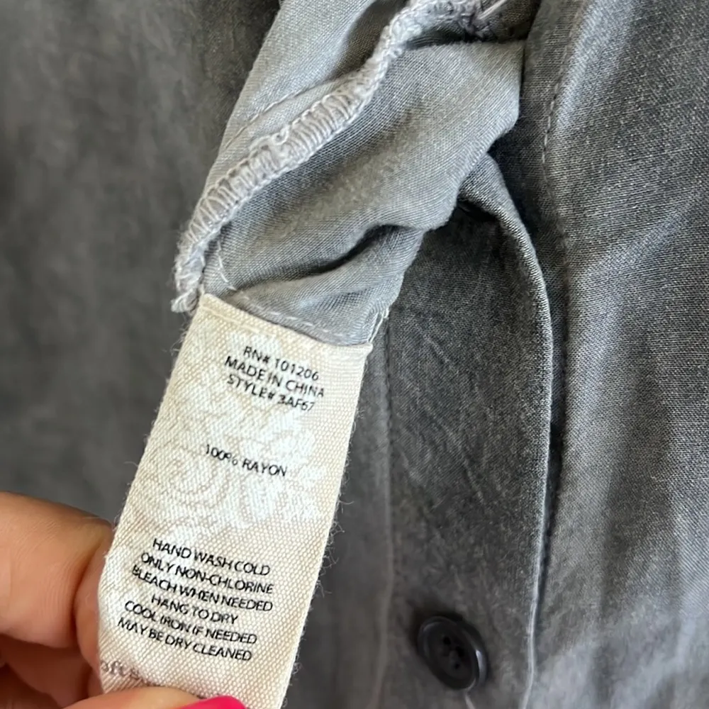 Soft Surroundings Charcoal Gray Camilla Wide Leg Jumpsuit Style 3AF67 Medium P - Image 11