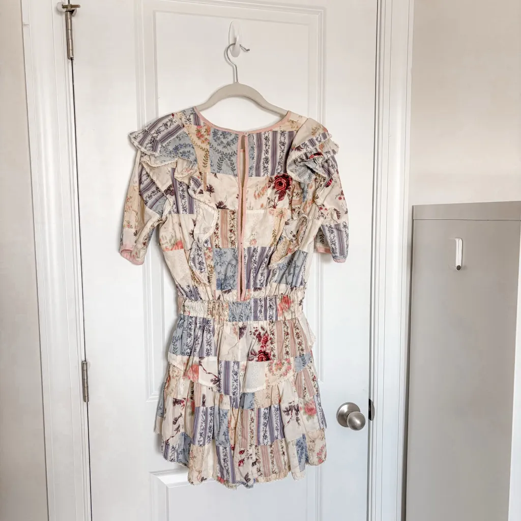 LoveShackFancy Natasha Dress Multi Patchwork - Image 5