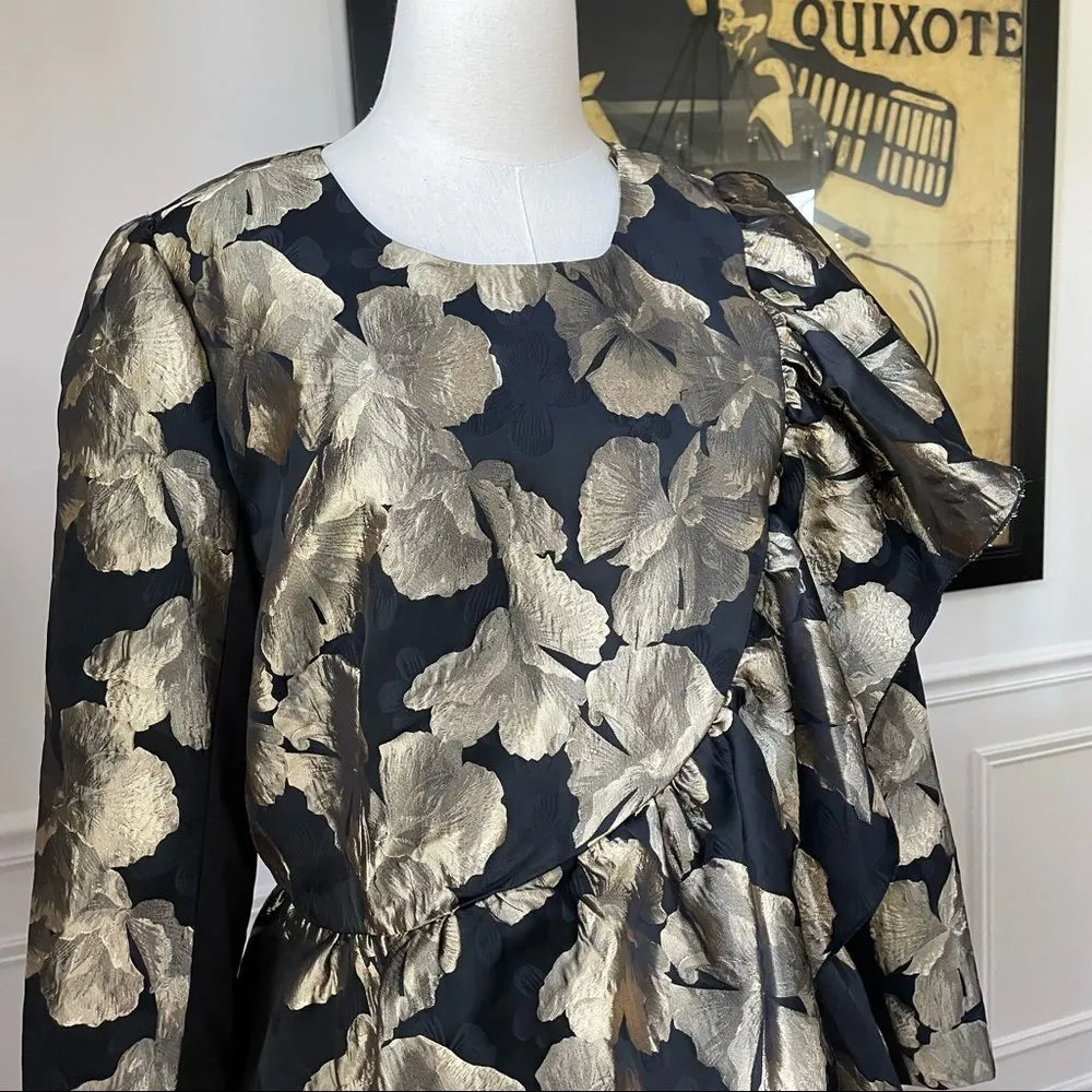 Ashro Larhonda Wardrober 3 Pc Peplum Jacket Skirt Pants Gold Black 12 - Image 9