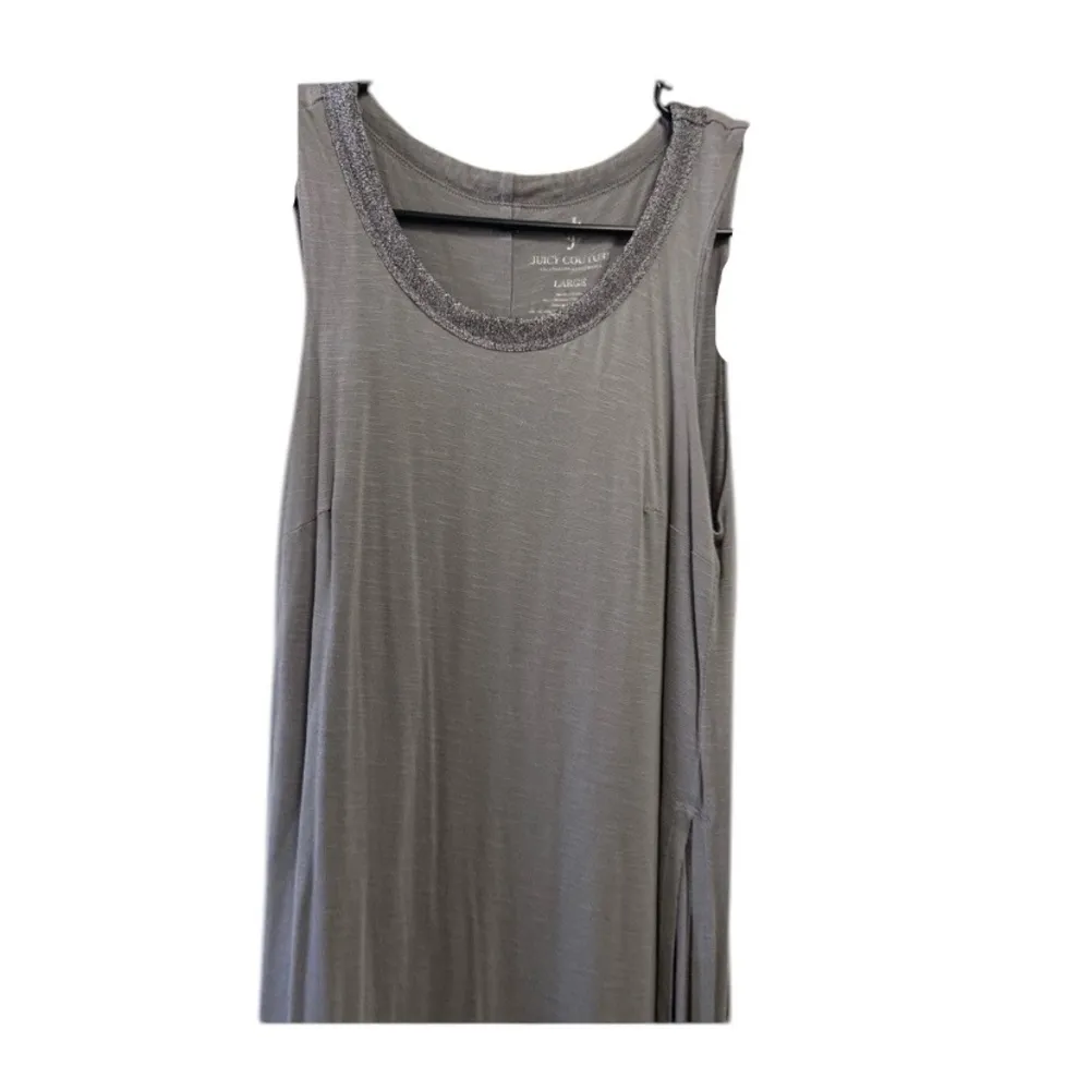 Juicy Couture grey tank dress w velvet around collar women’s large - Image 2