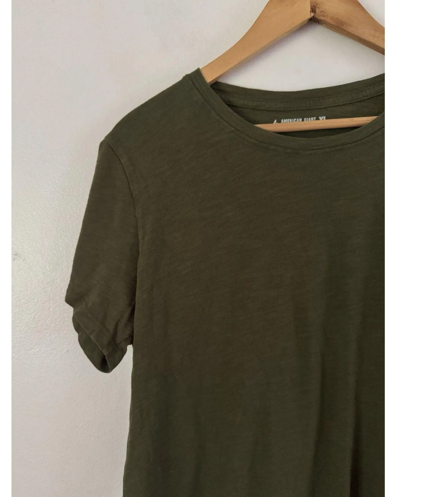 NWOT American Giant Women’s Green Premium Slub Short Sleeve Cotton Tee Size XL - Image 3