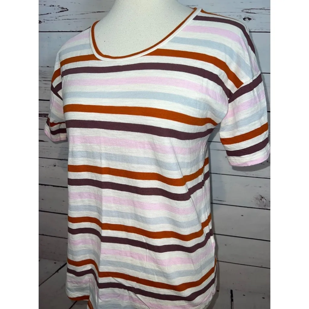 Madewell Whisper Cotton Tee Shirt Small Striped‎ T-Shirt short sleeve Womens - Image 3