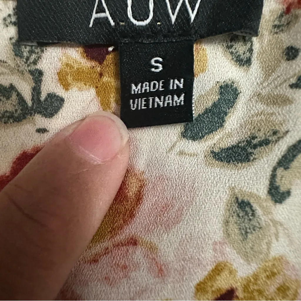 AUW Floral Blouse - Red, Yellow, Green - Image 3