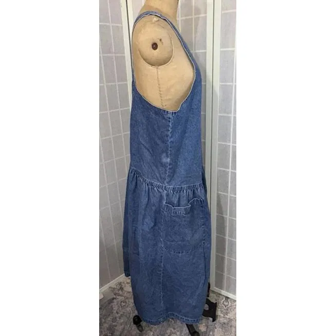 VTG Sunbelt Jumper Dress Blue Jean Denim Overall Country Modest Cottagecore Lg - Image 15
