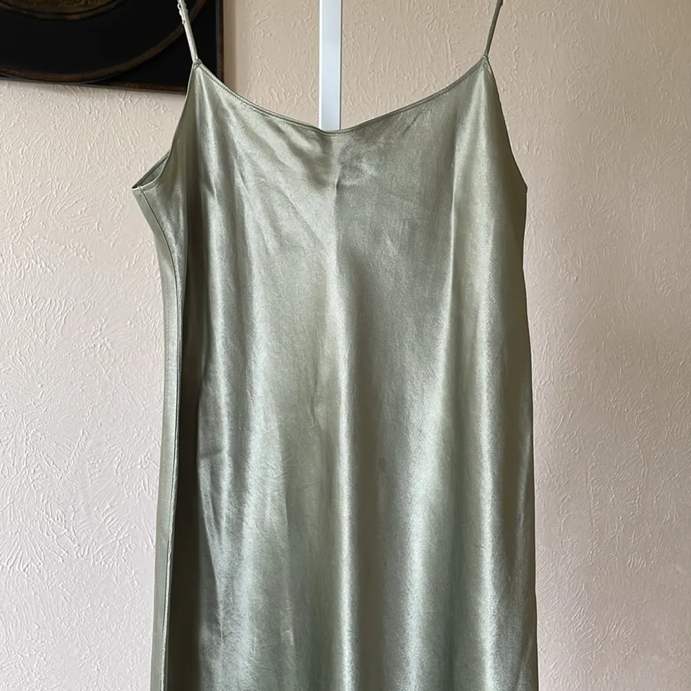 Vince gorgeous sage green silky slip tank dress - Image 6