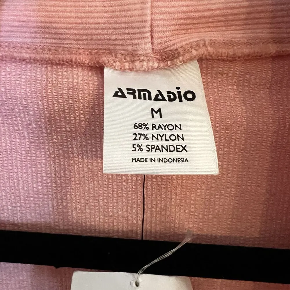 Armadio Women’s Cardigan Vest Medium Ribbed Pink - Image 3