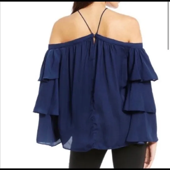 NWT Gianni Bini Andy Tiered Ruffle Sleeve Blouse Size Large‎ - Image 3