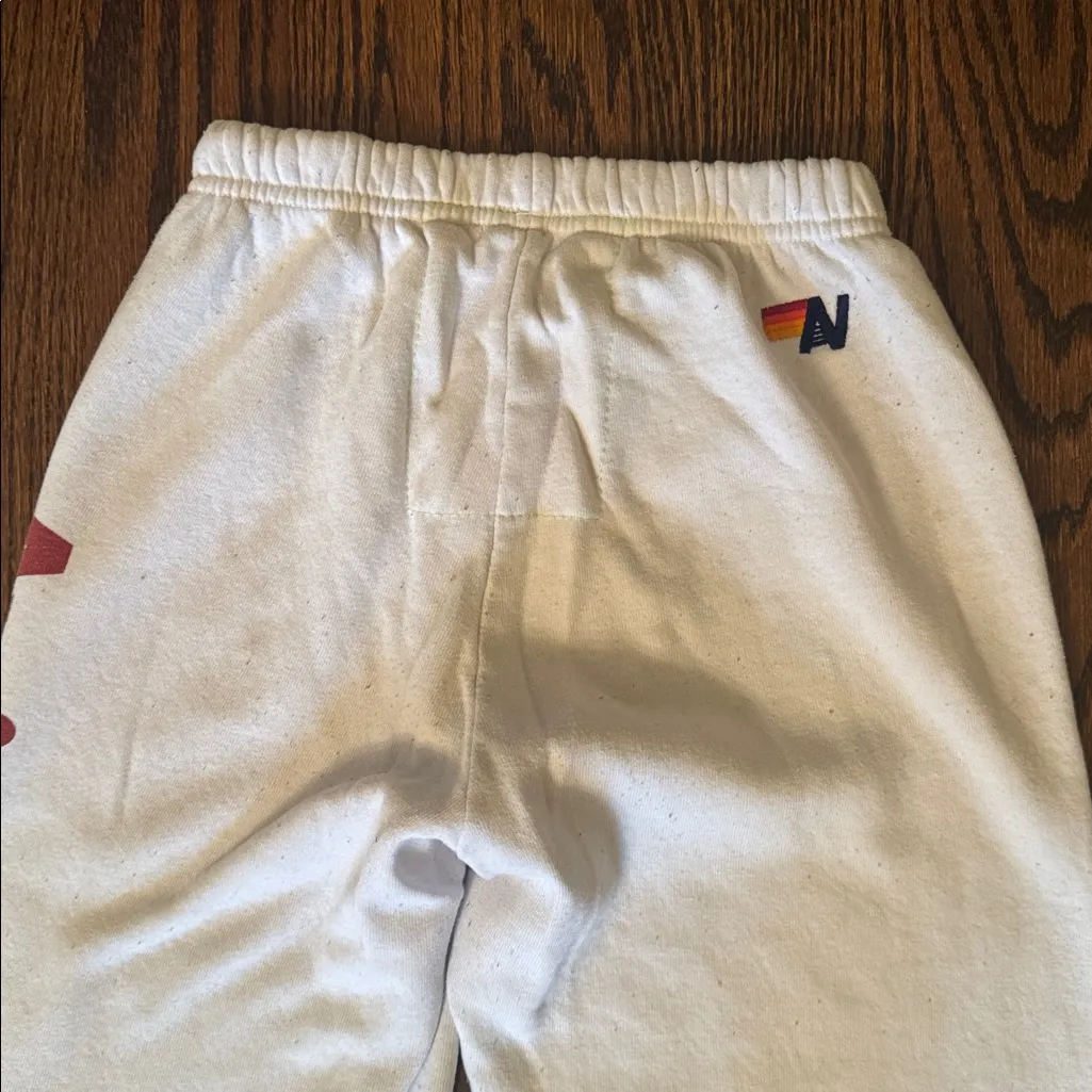 Aviator Nation White Track Pants with Rainbow Logo - Image 8