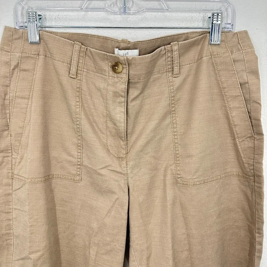 J. Jill Womens Size 12 Khaki Utility Shorts Button Fly Cargo Pockets Casual NWT - Image 3