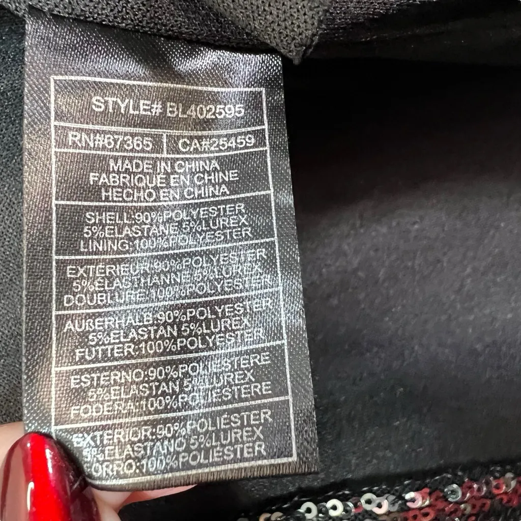 Steve Madden Women’s Show Stopper Sequin Duster Jacket Gunmetal Size Medium NWT - Image 8