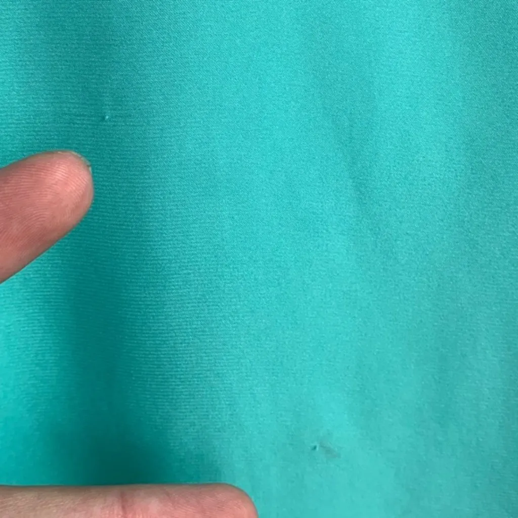 EXPRESS Turquoise V-Neck Short Sleeve Blouse - Image 6