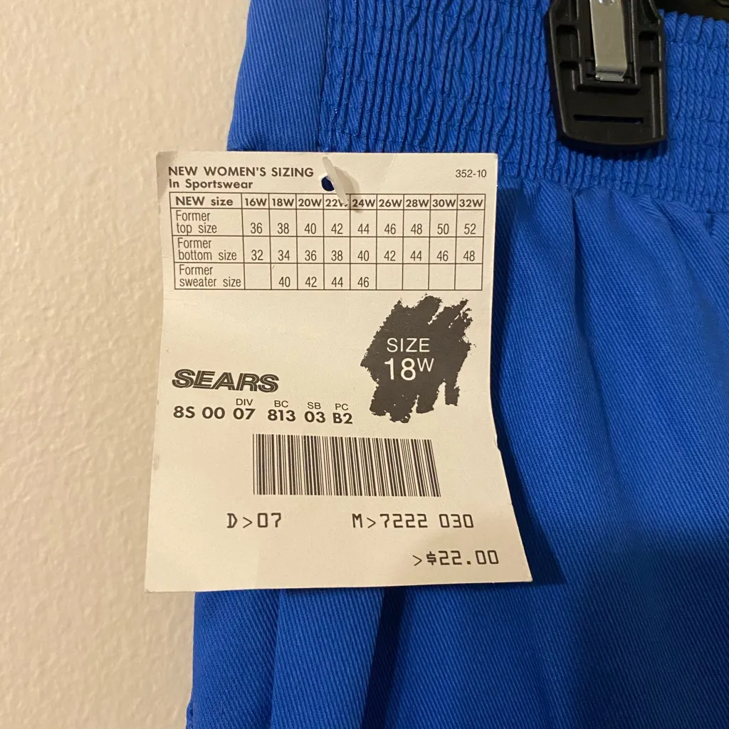 Vintage VTG 1990s NWT New Womens Carriage Club Sport Blue Slacks‎ Size 18W - Image 4