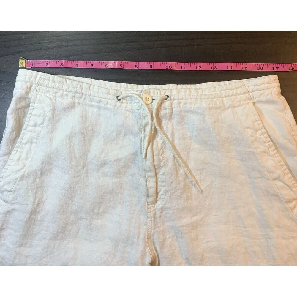 H&M‎ LOGG White Linen Blend Pants Women 33x29 Beachy Wedding Bride Resort Cruise - Image 7