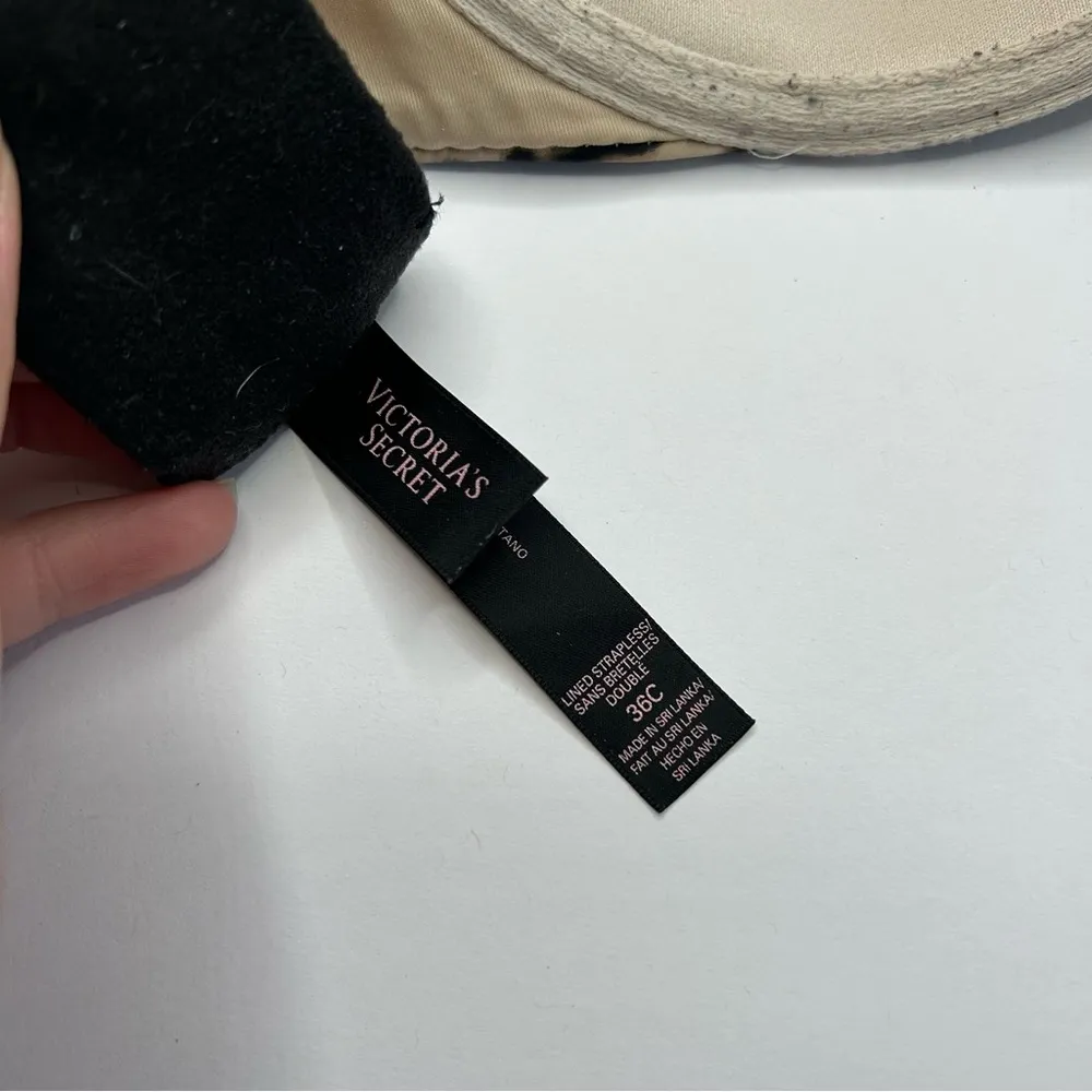 Victoria's Secret cheetah print Tan and Black Strapless Bra - Image 5