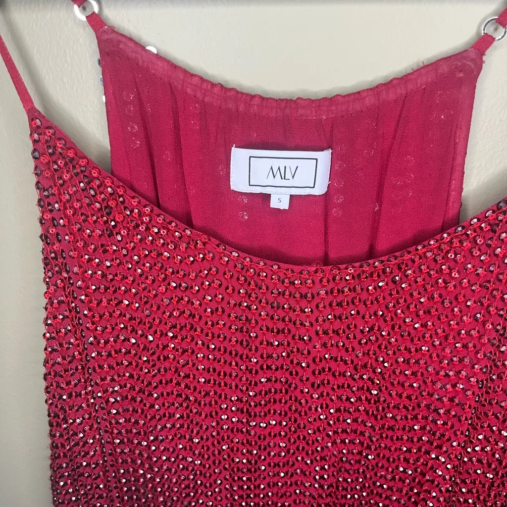 MLV Collection MLV Sparkling Red Sequin Dress - Image 3
