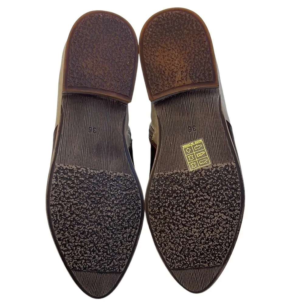 Like New Antelope Leather Metallic Ankle Boot - Image 8