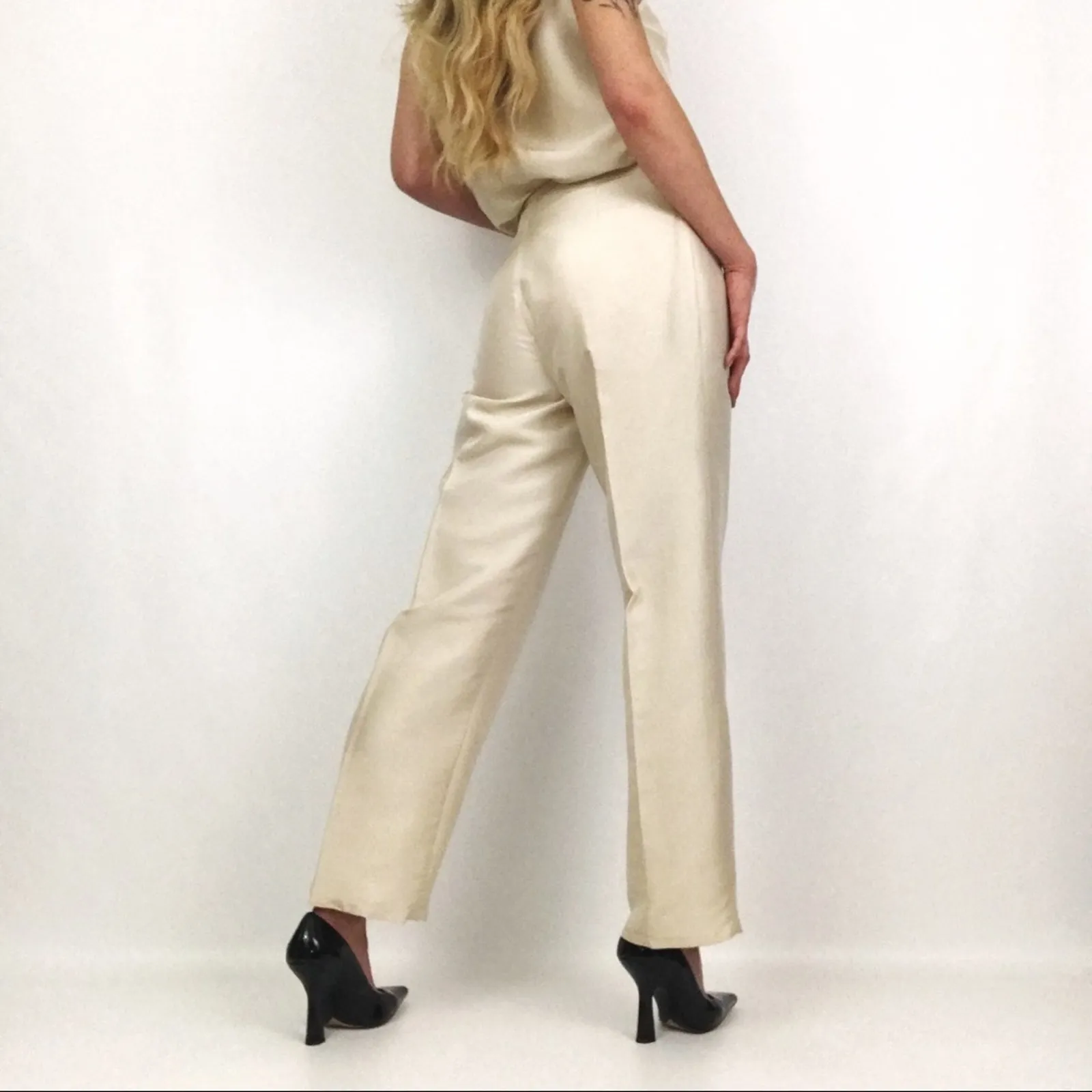 Vintage Pure Silk Pantsuit Coord Set Size 6 - Image 5