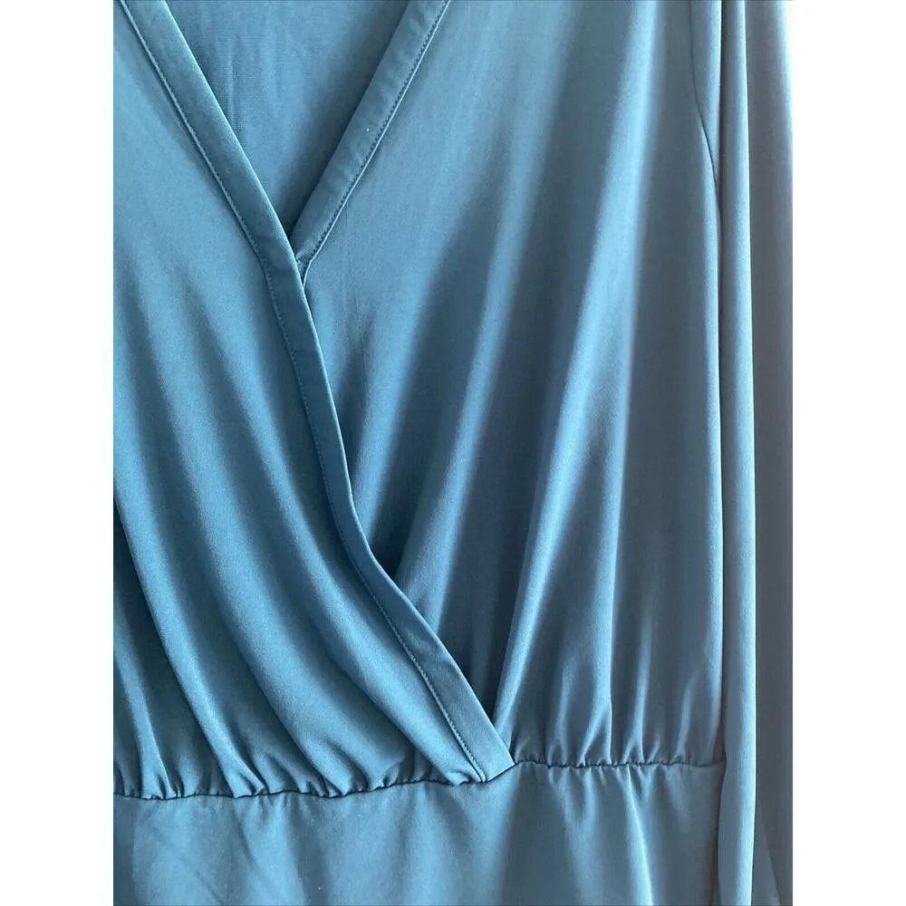 Ryegrass Women's‎ Blue Faux Cross Blouse XXL Career Closet Staple - Image 3