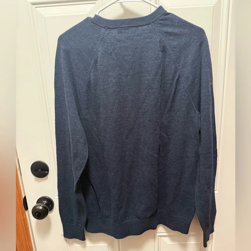 Banana Republic 100% Organic Cotton Navy Blue Crewneck Sweater Large - Image 3