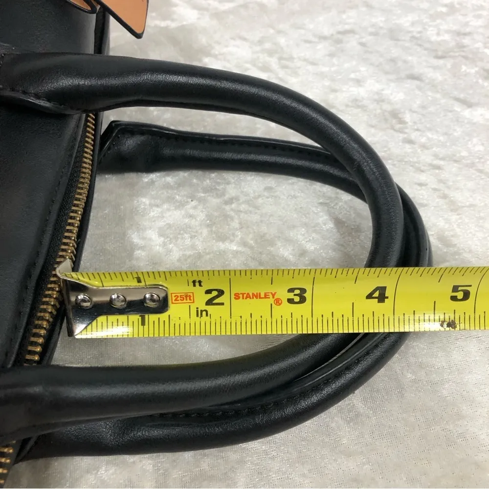 Aldo satchel bag with gold tone accents three toned color purse cream tan black - Image 6