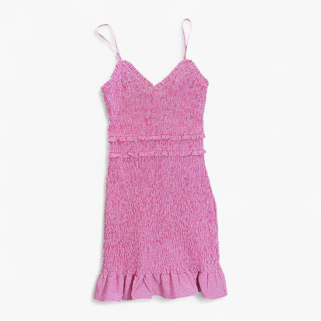 Skies Are Blue Smocked Pink Ruffle Mini Dress XS - Image 2