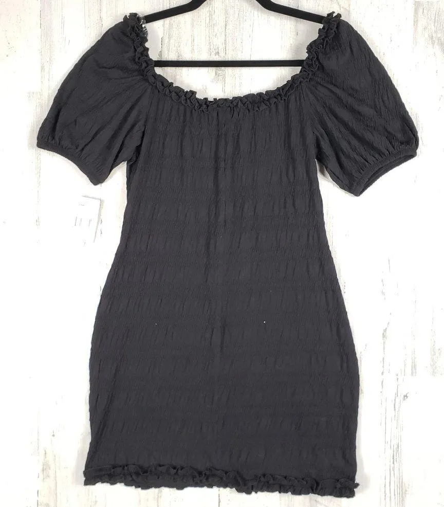 NWT Speechless Black Pucker Sweetheart Knit Short Sleeve Dress Women's Medium - Image 8