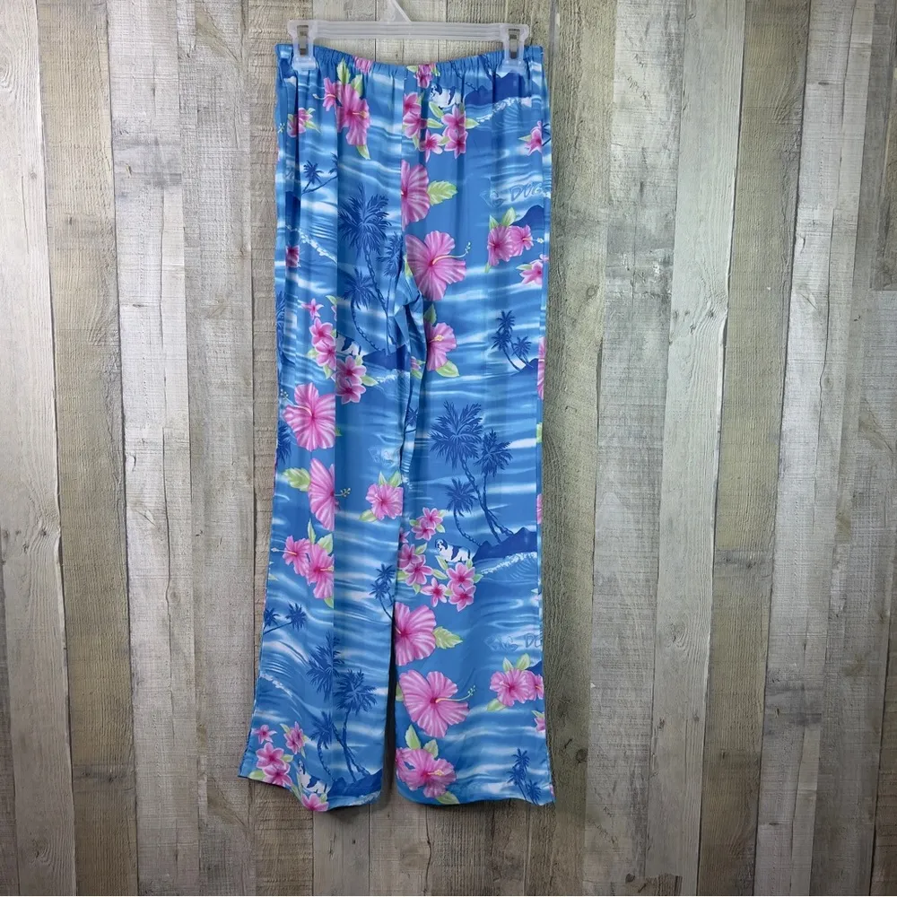 Big Dogs Size Small Floral Stretch Drawstring Waistband Pants Coverup Swimsuit - Image 3