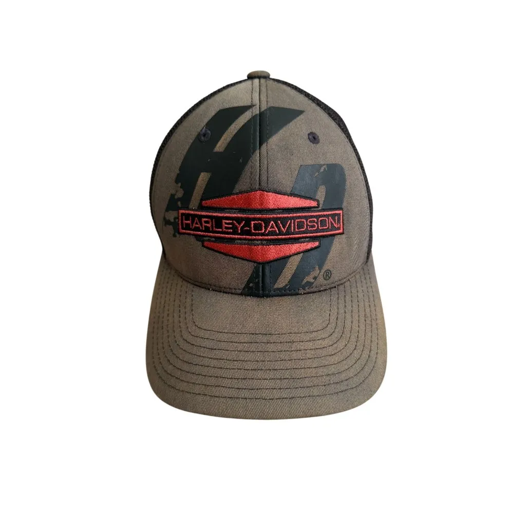 HARLEY DAVIDSON Brown Olive Logo Baseball Hat Cap - Image 8