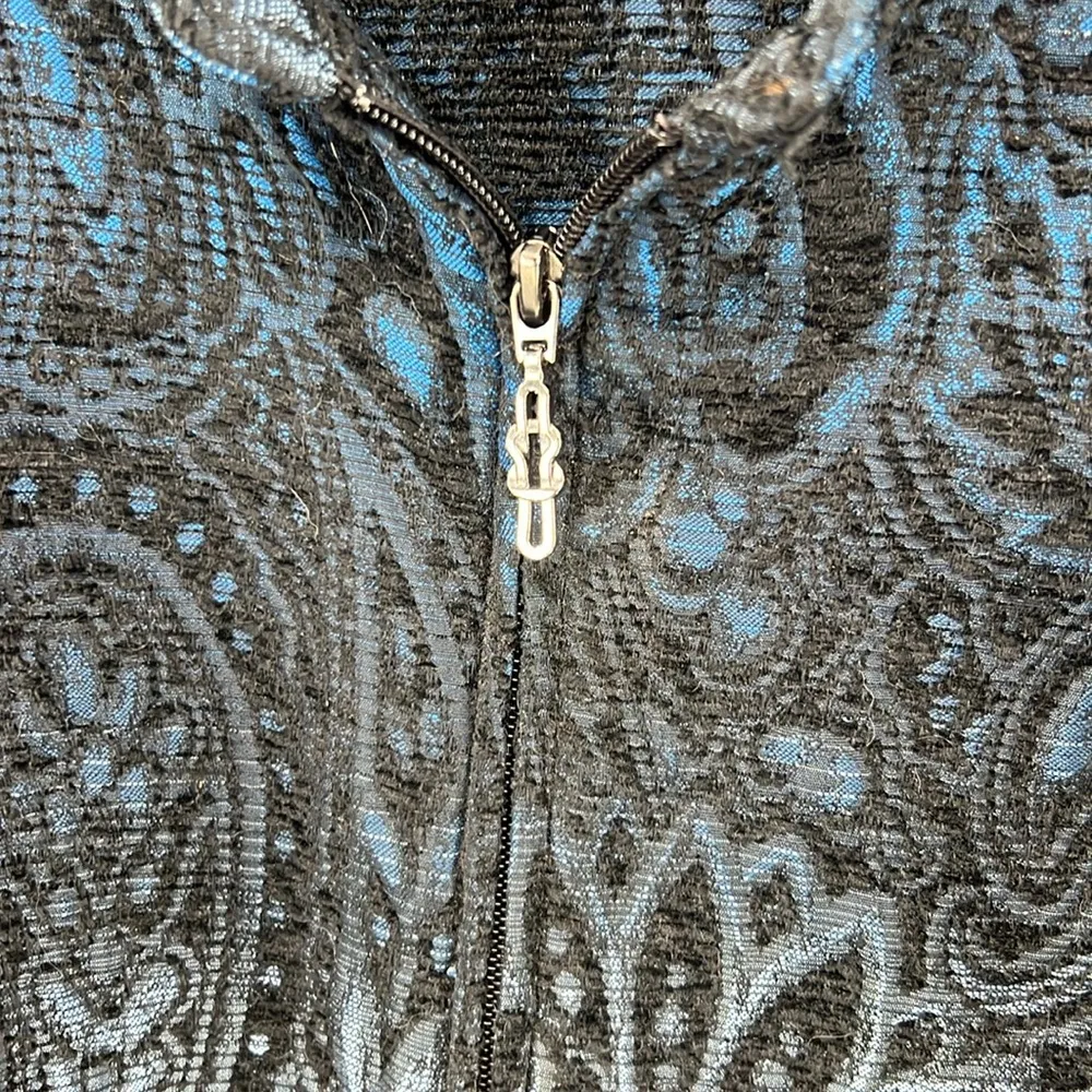 CJ Banks zip front tapestry ombré paisley jacket shirt blazer professional plus - Image 5