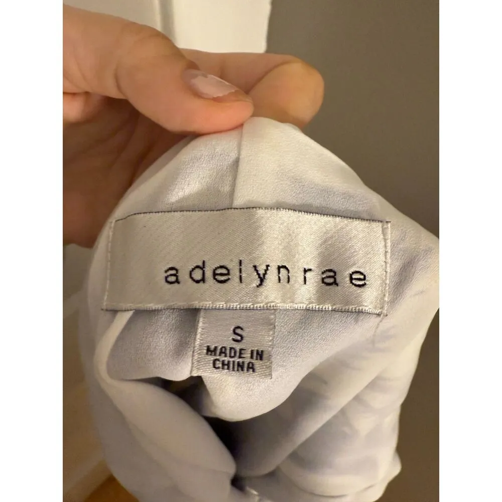 Adelyn Rae Blue and White Floral Slip Dress with Lace Trim - Image 4