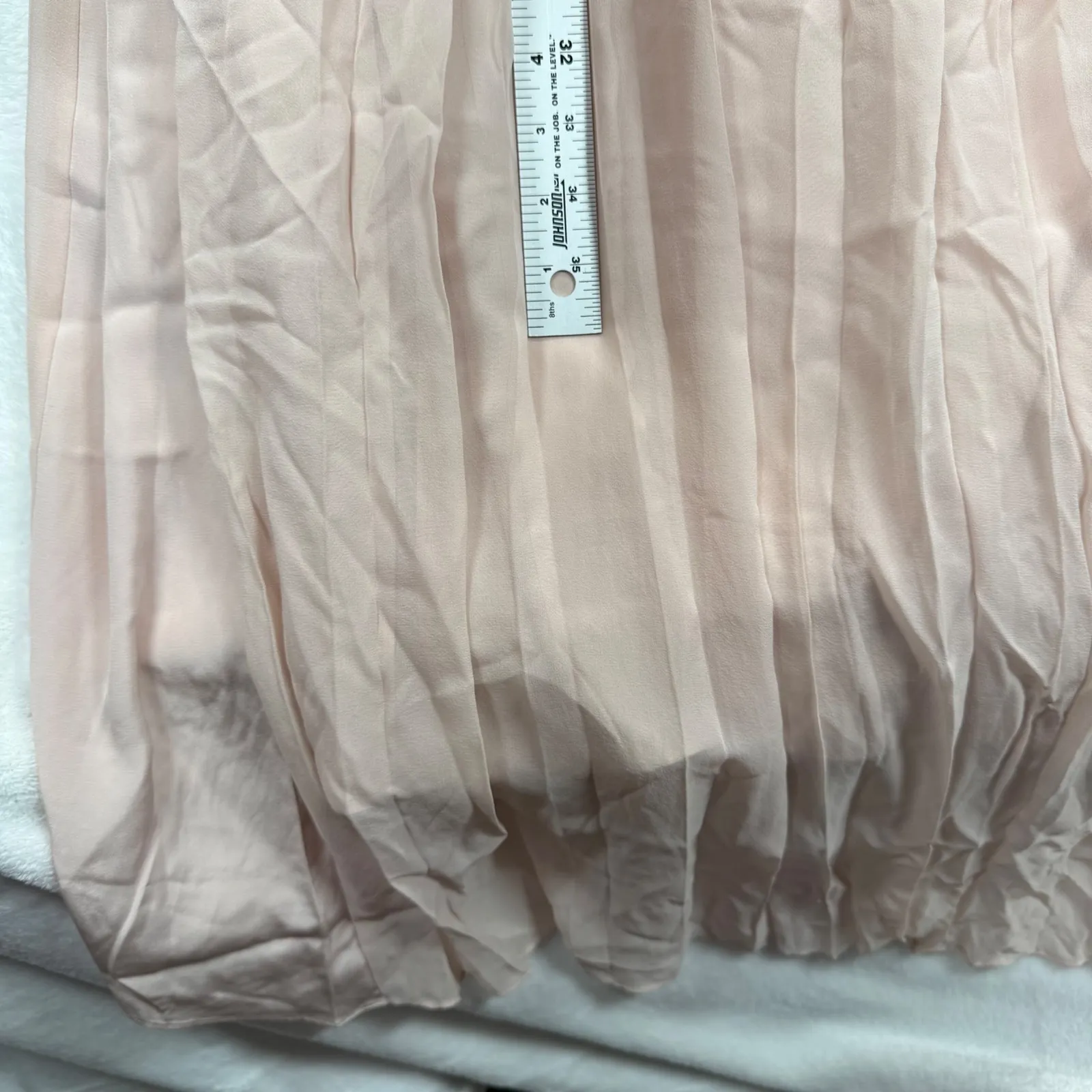 Tibi Silk Maxi Dress Pleated Halter Neck Sleeveless Blush Pink Size 4‎ READ - Image 6