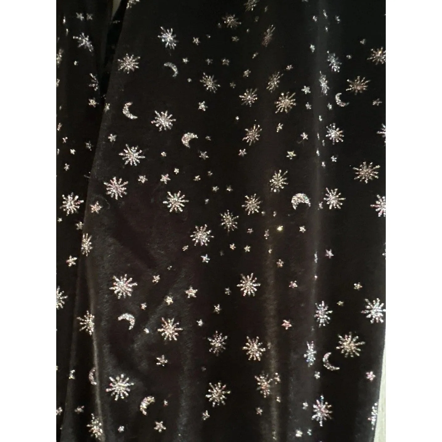 Victoria’s Secret XS NWOT Christmas‎ Silver Velvet Legging Celestial Glitter - Image 3