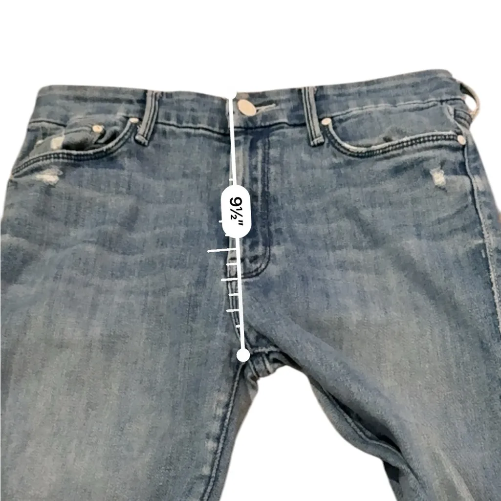 Mother The Looker Crop Distressed Medium Wash Jeans in‎ Graffiti Girl Sz 27 Blue - Image 15