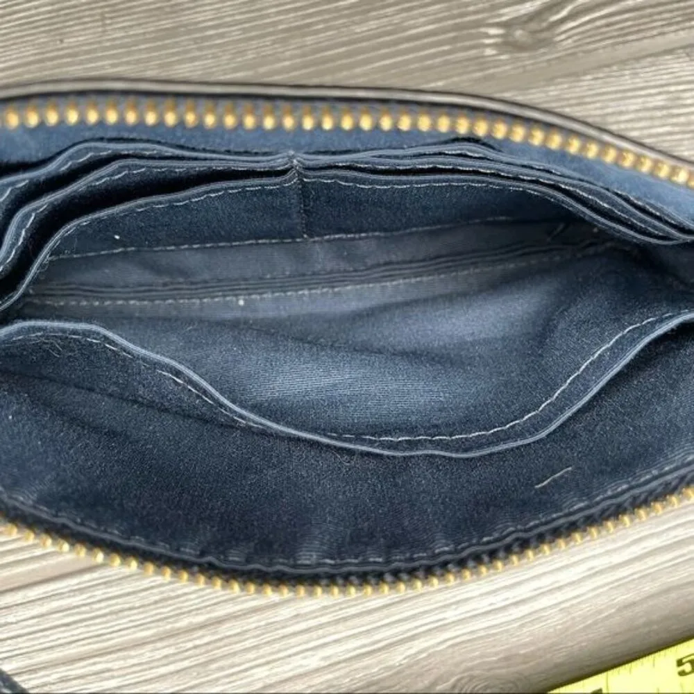 Coach clutch wallet purse with strap credit card bag blue wristlet - Image 6