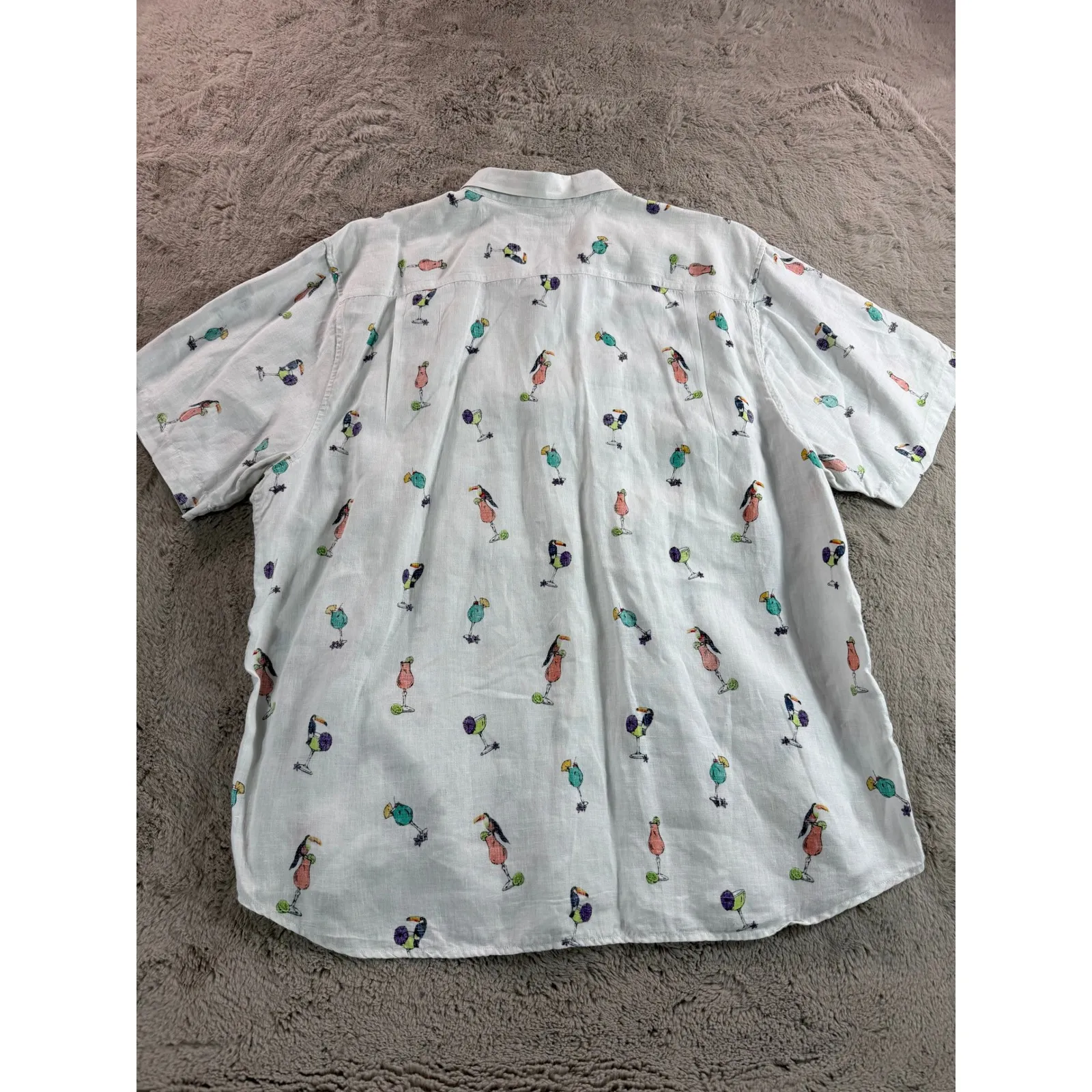 Tommy Bahama Womens XXL‎ Linen Short Sleeve Button Up Shirt Fun Beach Vacation - Image 8